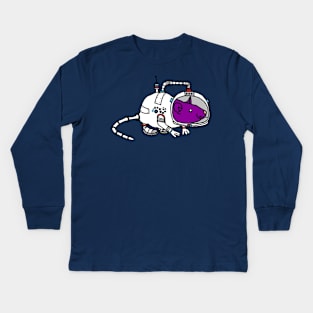 Astronaut Space Commander Sci Fi Purple Rat Kids Long Sleeve T-Shirt